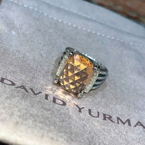 Auth David Yurman Wheaton Morganite diamond ring